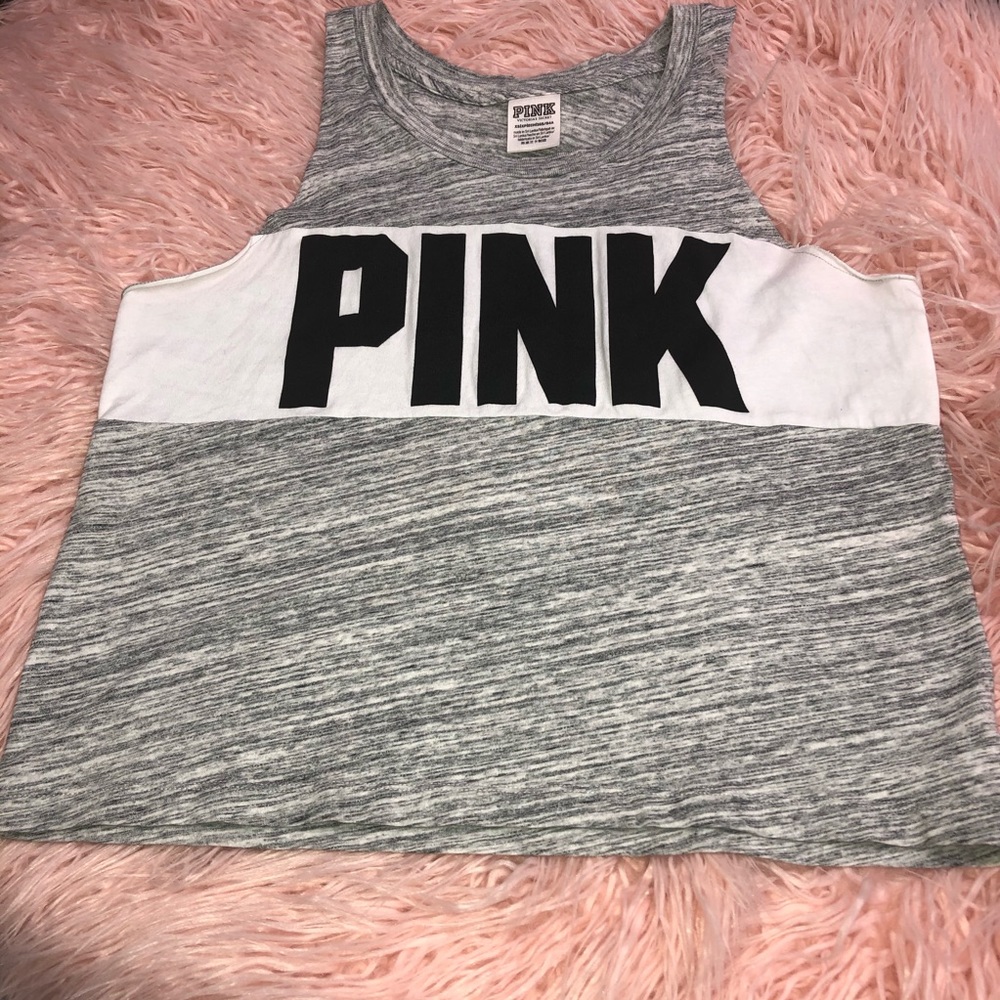 VS PINK 🛍 Gray colored block tank
